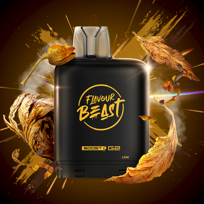 Flavour Beast Level X Boost 25K Pod, Super Sour Peach Iced flavour, hybrid vape pod designed for up to 25,000 puffs, long-lasting and premium quality, ideal for Ontario and Quebec vapers.