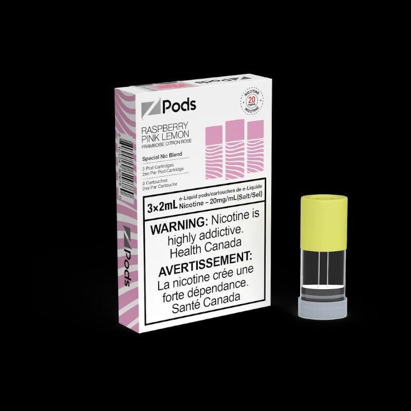 Z Pods, Savory Strawberry flavour, special nicotine blend for a smooth yet powerful vaping hit, designed for users in Ontario and Quebec.