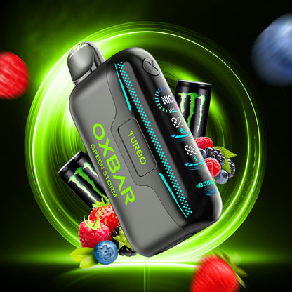 Rocky Vapor OXBAR G42K, Green Storm flavour, adjustable vaping settings for tailored satisfaction, designed for Ontario and Quebec vapers.