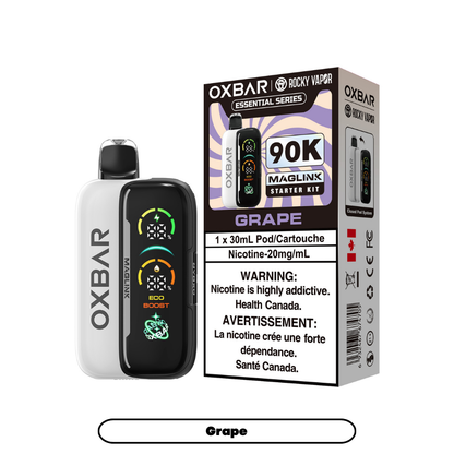 Rocky Vapor Oxbar Megalink Grape 90K on White Background