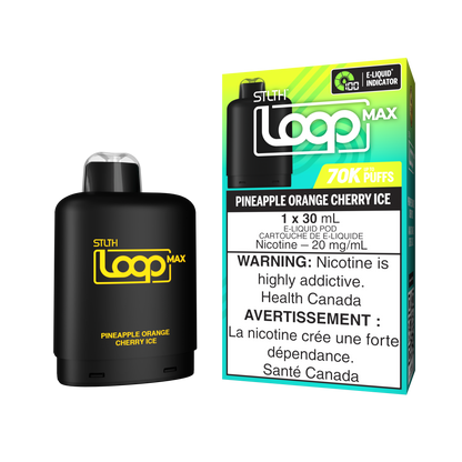 STLTH Loop MAX 70K rechargeable vape — Pineapple Orange Cherry Ice flavour | Supa Vapes Canada