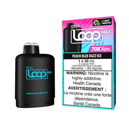 STLTH Loop MAX 70K rechargeable vape — Preach Blue Razz Ice flavour | Supa Vapes Canada