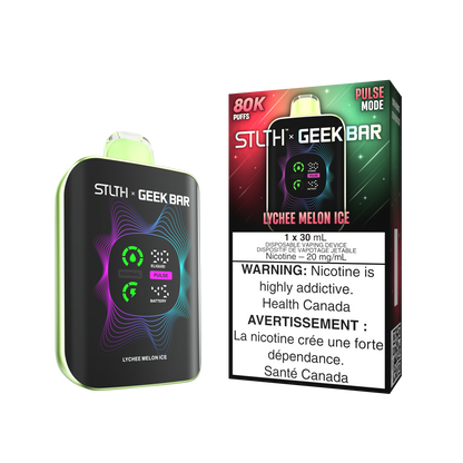 STLTH x Geek Bar 80K disposable vape — Lychee Melon Ice flavour | Supa Vapes Canada
