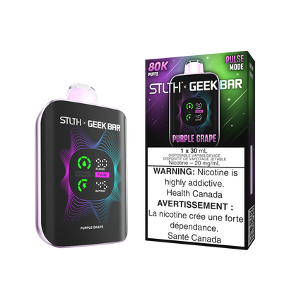 STLTH x Geek Bar 80K disposable vape — Purple Grape flavour | Supa Vapes Canada