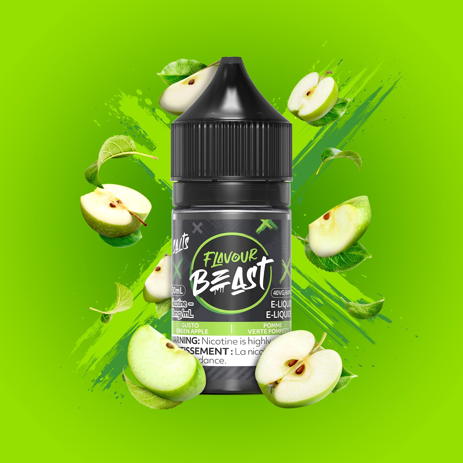 Flavour Beast E-Liquid Salt 30mL, Famous Fruit KO Iced flavour with 10mg nicotine, bold and refreshing vape experience, perfect for vapers in Ontario and Quebec.