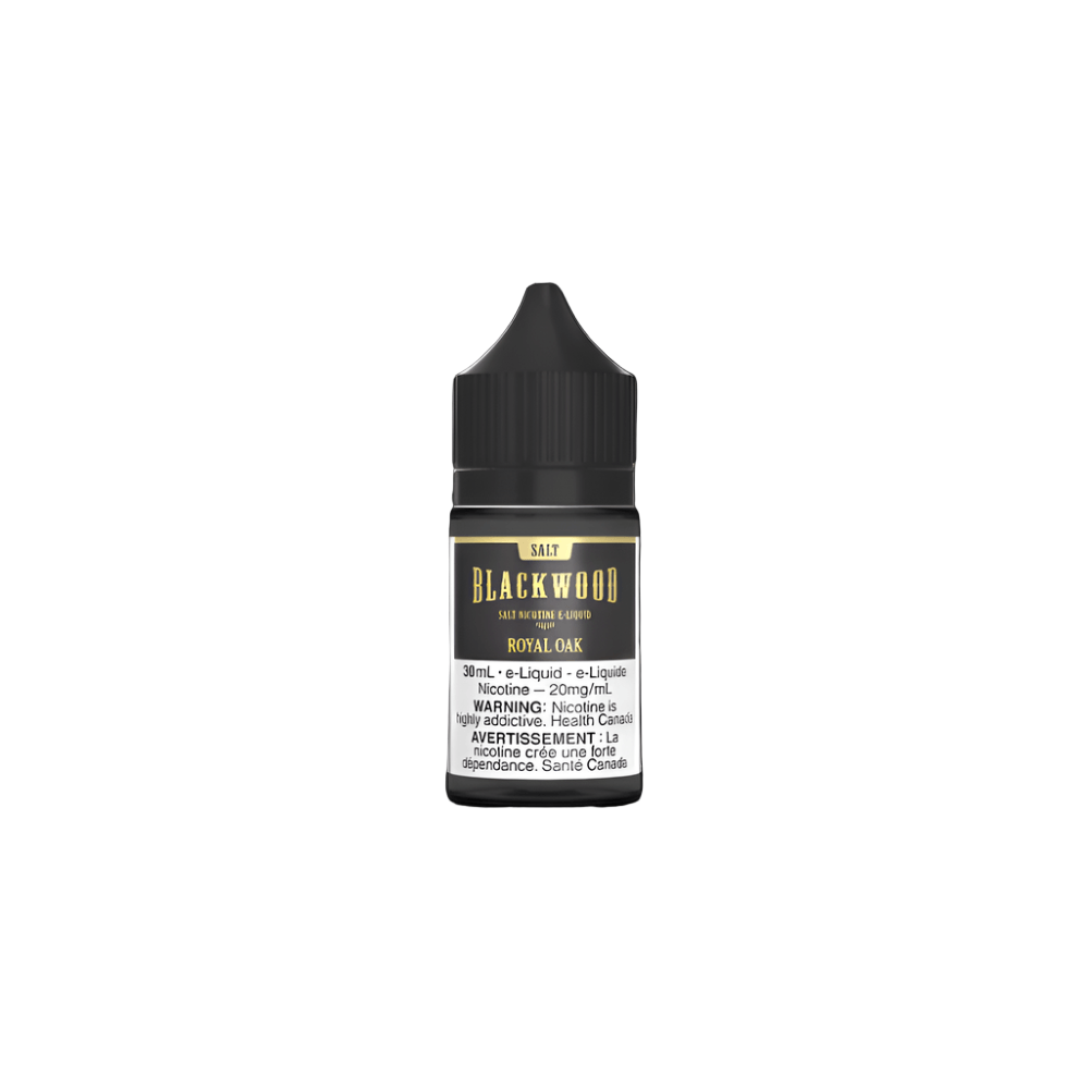 BLACKWOOD Salt Nic, Double Barrel tobacco flavour, 30mL bottle with 12 mg nicotine, rich and smooth vape juice crafted for discerning vapers in Ontario and Quebec.