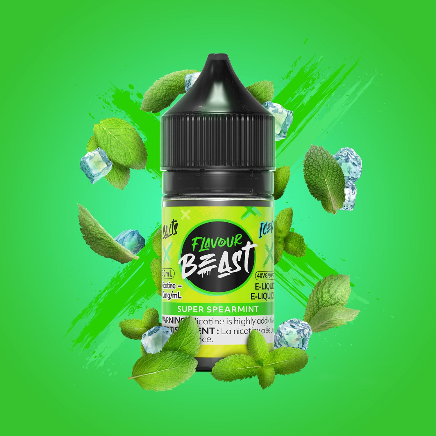 Flavour Beast E-Liquid Salt 30mL, Super Sour Pineapple flavour with 20mg nicotine salt, smooth and intense vaping experience, ideal for vapers in Ontario and Quebec.