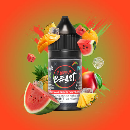 Flavour Beast E-Liquid Salt 30mL, Trippin Triple Berry flavour with 10mg nicotine salt, intense and smooth vape crafted for Ontario and Quebec vapers.