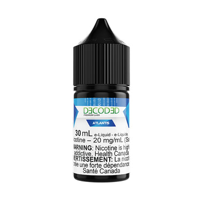DECODED Salt Nic 30mL, LCH NS flavour with 1.2% salt nicotine, smooth blend of peaches and cream, designed for pod systems, delivering rich flavour and smooth throat hit, ideal for Ontario and Quebec vapers.