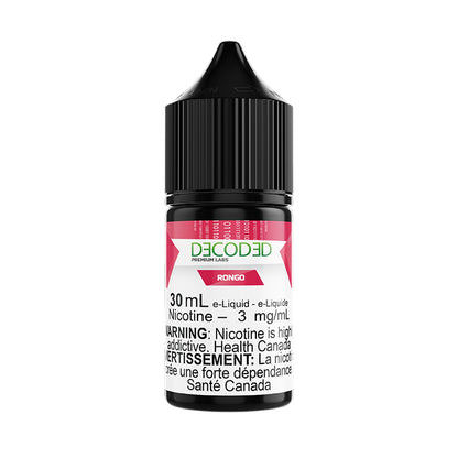 DECODED Salt Nic 30mL, Davinci Code flavour, rich buttery pecan cream vape juice with smooth 1.2% nicotine, designed for pod systems, ideal for vapers in Ontario and Quebec.