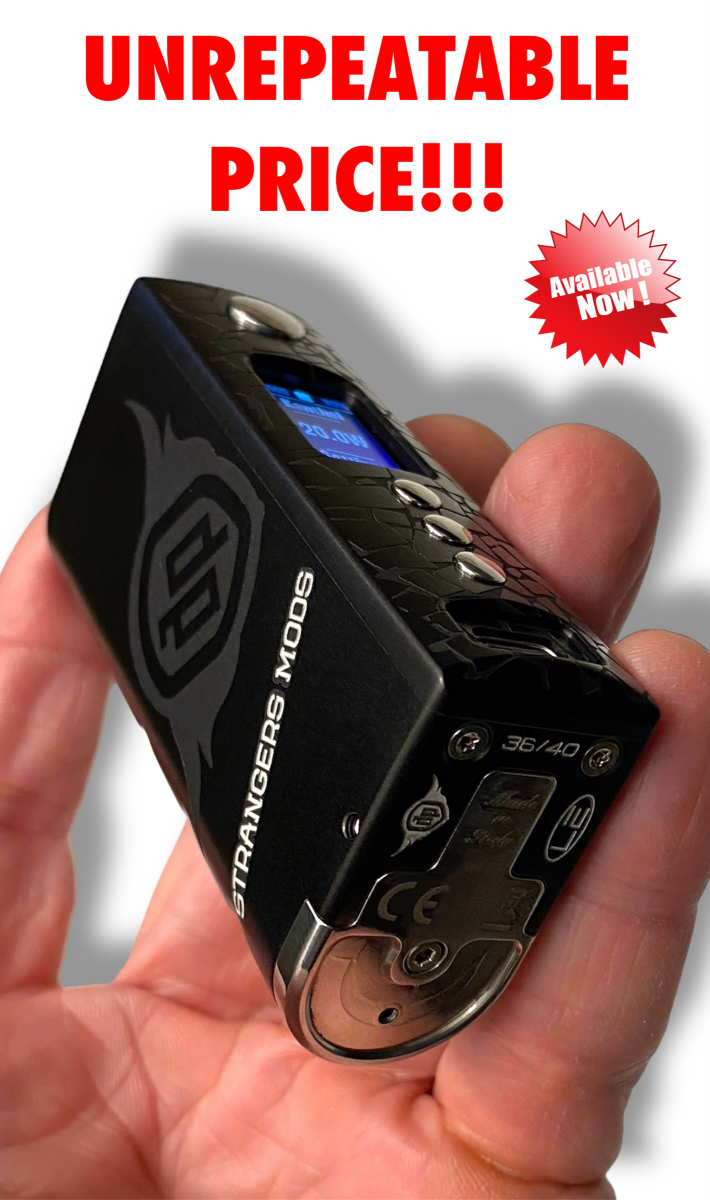 Strangers Mods Unica SLE DNA100C box mod with engraved dedication