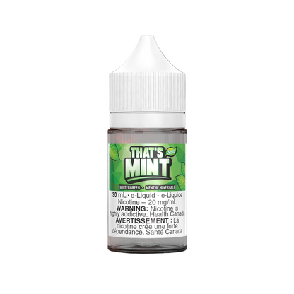 That's Mint - Salt Menthol Blast flavour, 12mg salt nicotine vape juice, offering a cool and smooth vaping experience, designed for Ontario and Quebec customers.