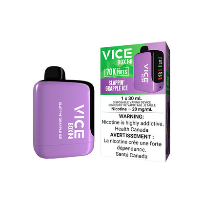 VICE Box 2, Mint Ice flavour, smooth and refreshing vape with long-lasting puffs and adjustable airflow, designed for Ontario and Quebec customers.