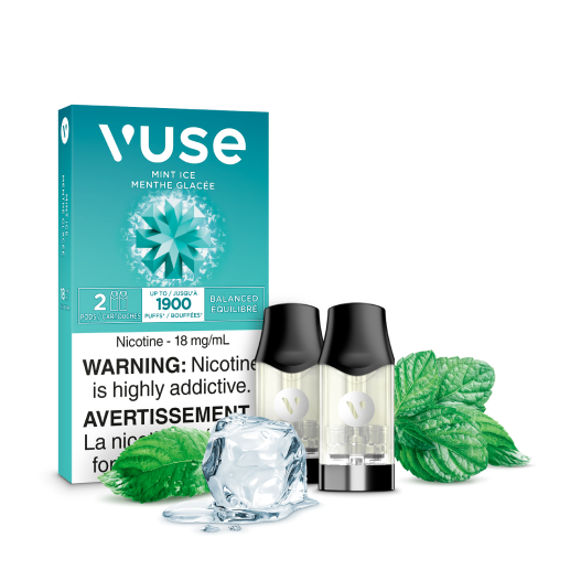 VUSE Epods (2 PCK), Smooth Mint flavour, 2% (20mg) nicotine strength, compatible with Vuse ePod 2 devices, smooth mint taste, ideal for Ontario and Quebec vapers.