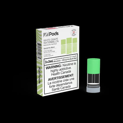 Z Pods Mango Ice flavour, 20mg nicotine strength, combining salt nic and freebase e-liquid for a smooth and powerful vaping hit, pre-filled pod ideal for Ontario and Quebec vapers.