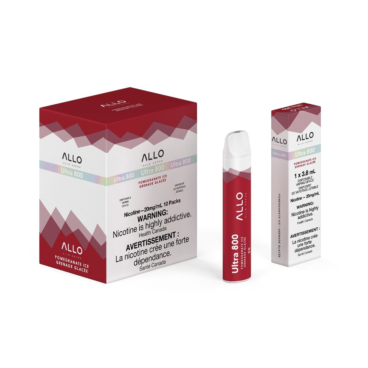 Allo Ultra 800 Disposable Vape — Pomegranate Ice