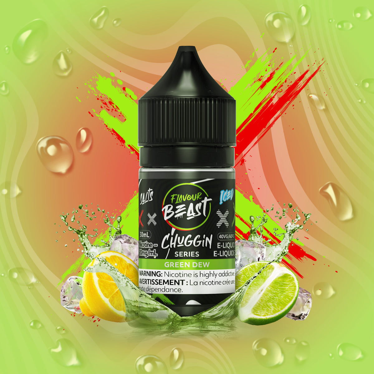 Flavour Beast Chuggin Green Dew Salt Nic E-Juice 30mL - Supa Vapes