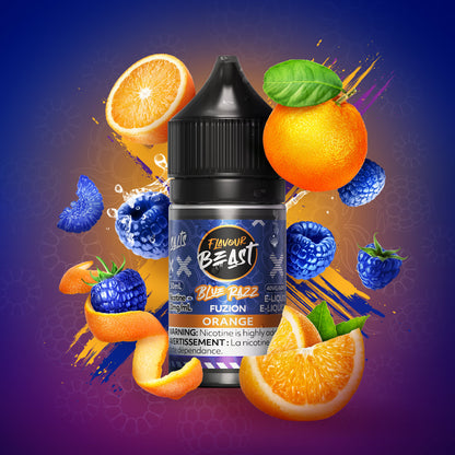 Flavour Beast Fuzion Blue Razz Orange Salt Nic E-Juice 30mL - Supa Vapes