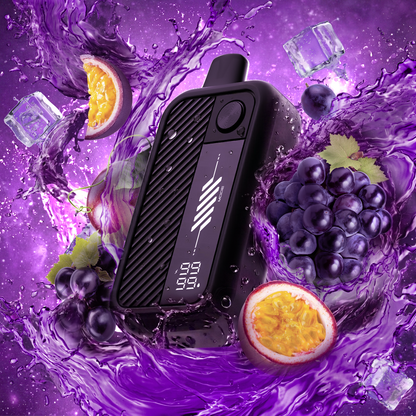 Flavour Beast Mode Max 3 60K disposable vape in Groovy Grape Passionfruit Iced flavour, 60,000 puffs, 20mg salt nicotine, available at Supa Vapes Canada.