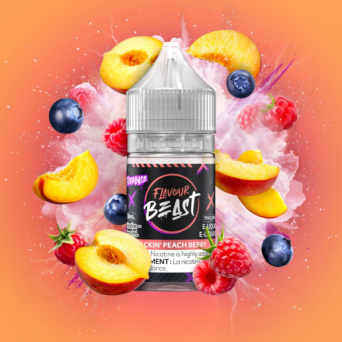 Flavour Beast E-Liquid Salt 30mL Packin' Peach Berry - Supa Vapes