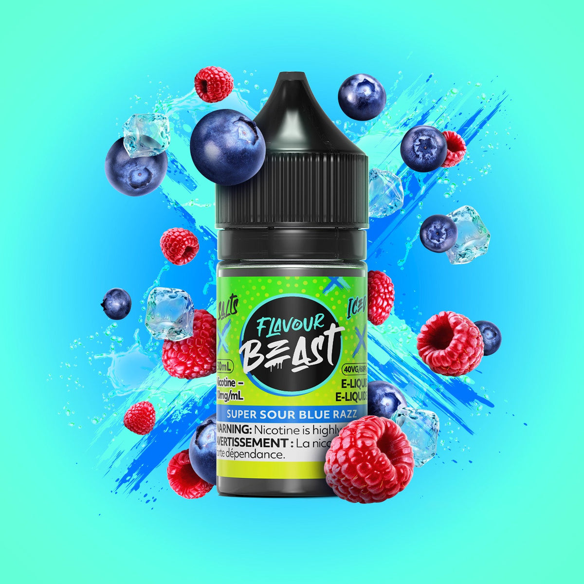 Flavour Beast E-Liquid Salt 30mL Super Sour Blue Razz - Supa Vapes