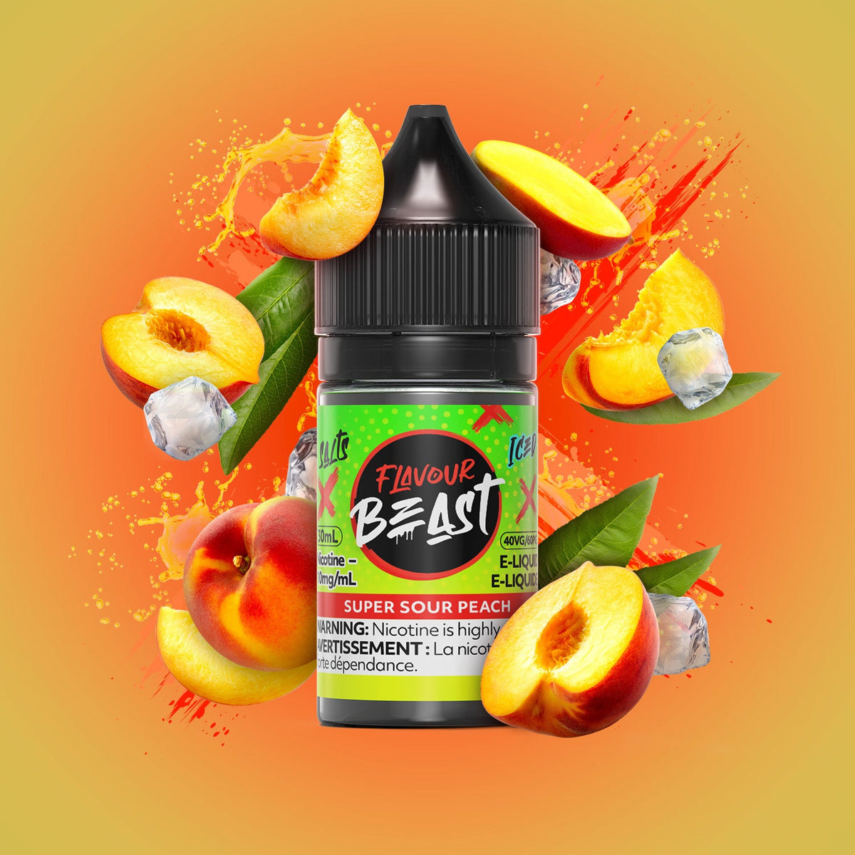 Flavour Beast E-Liquid Salt 30mL Super Sour Peach - Supa Vapes