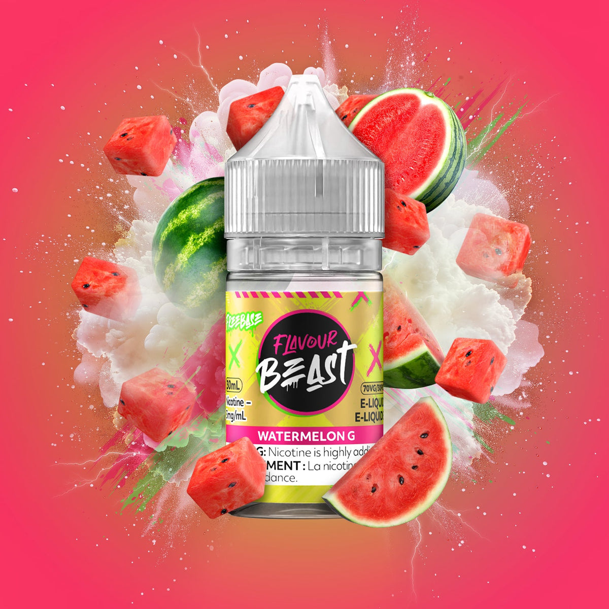 Flavour Beast E-Liquid Salt 30mL Watermelon G - Supa Vapes