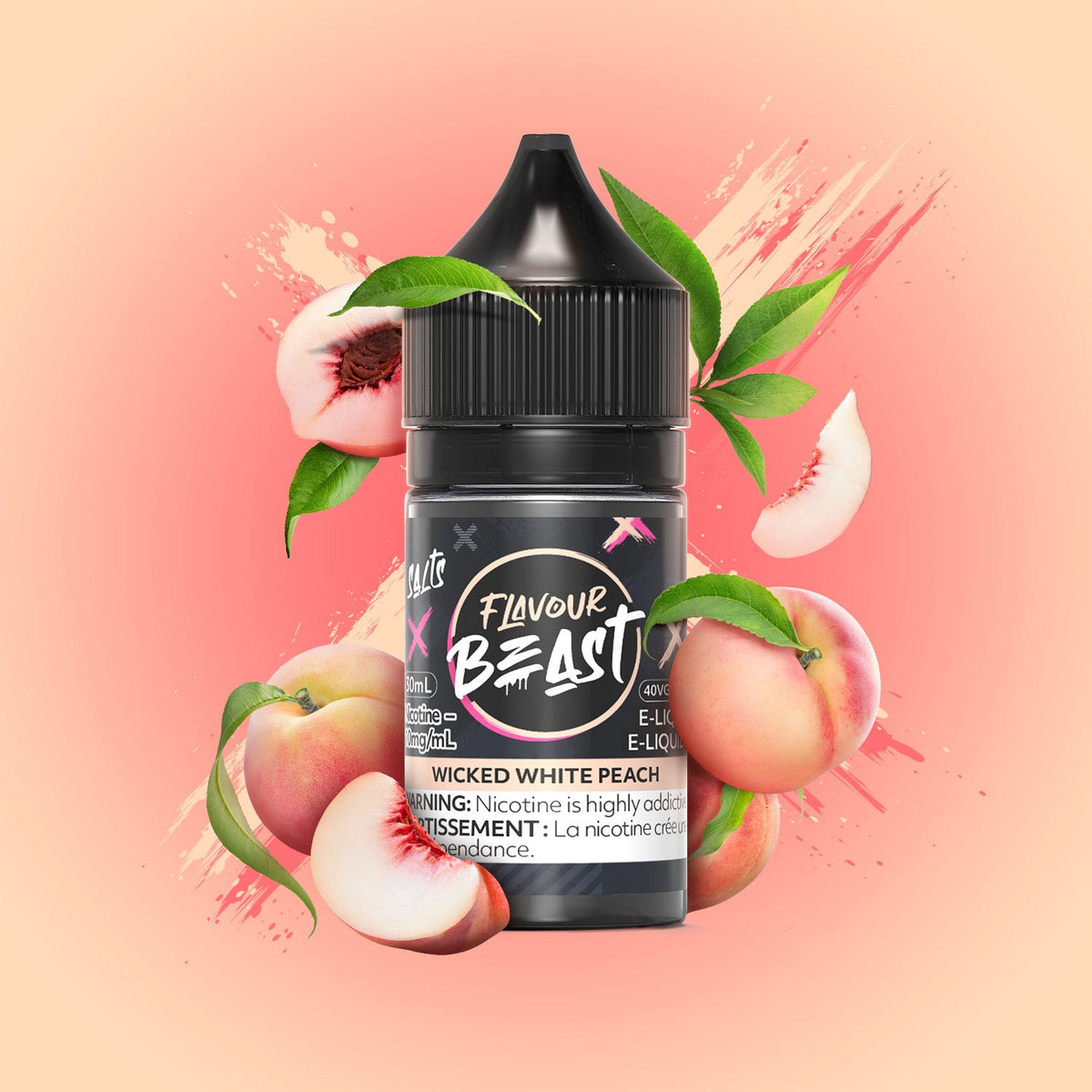 Flavour Beast E-Liquid Salt 30mL Wicked White Peach - Supa Vapes