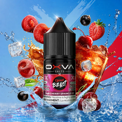 Flavour Beast x OXVA Fresh Cherry Sparkle Ice Salt Nic E-Juice 30mL - Supa Vapes