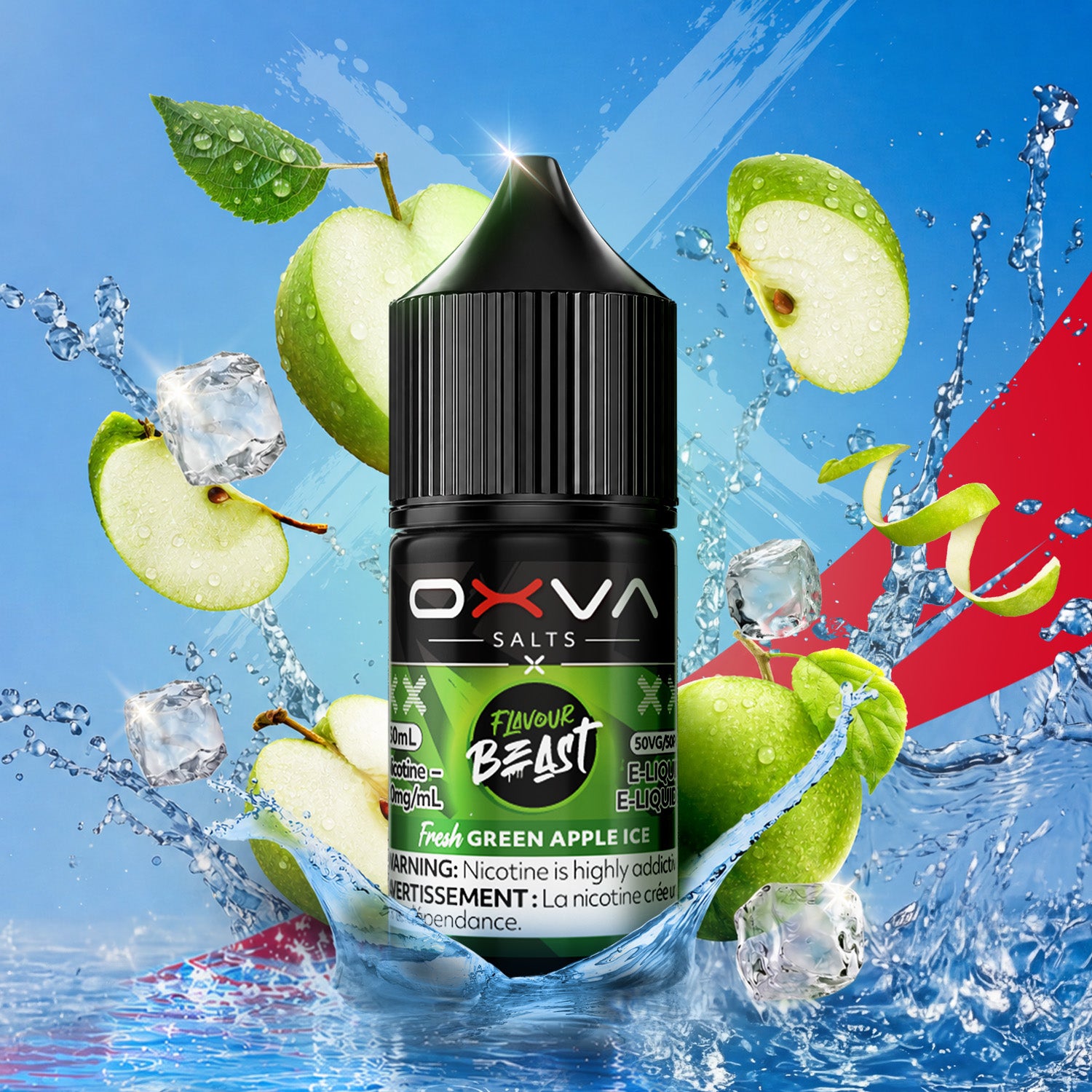 Flavour Beast x OXVA Fresh Green Apple Ice Salt Nic E-Juice 30mL - Supa Vapes