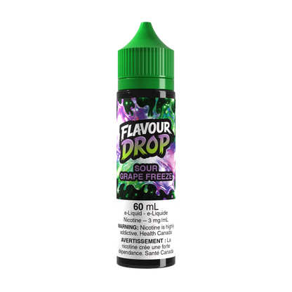 Flavour Drop Freebase Sour Grape Freeze 60mL e-liquid bottle