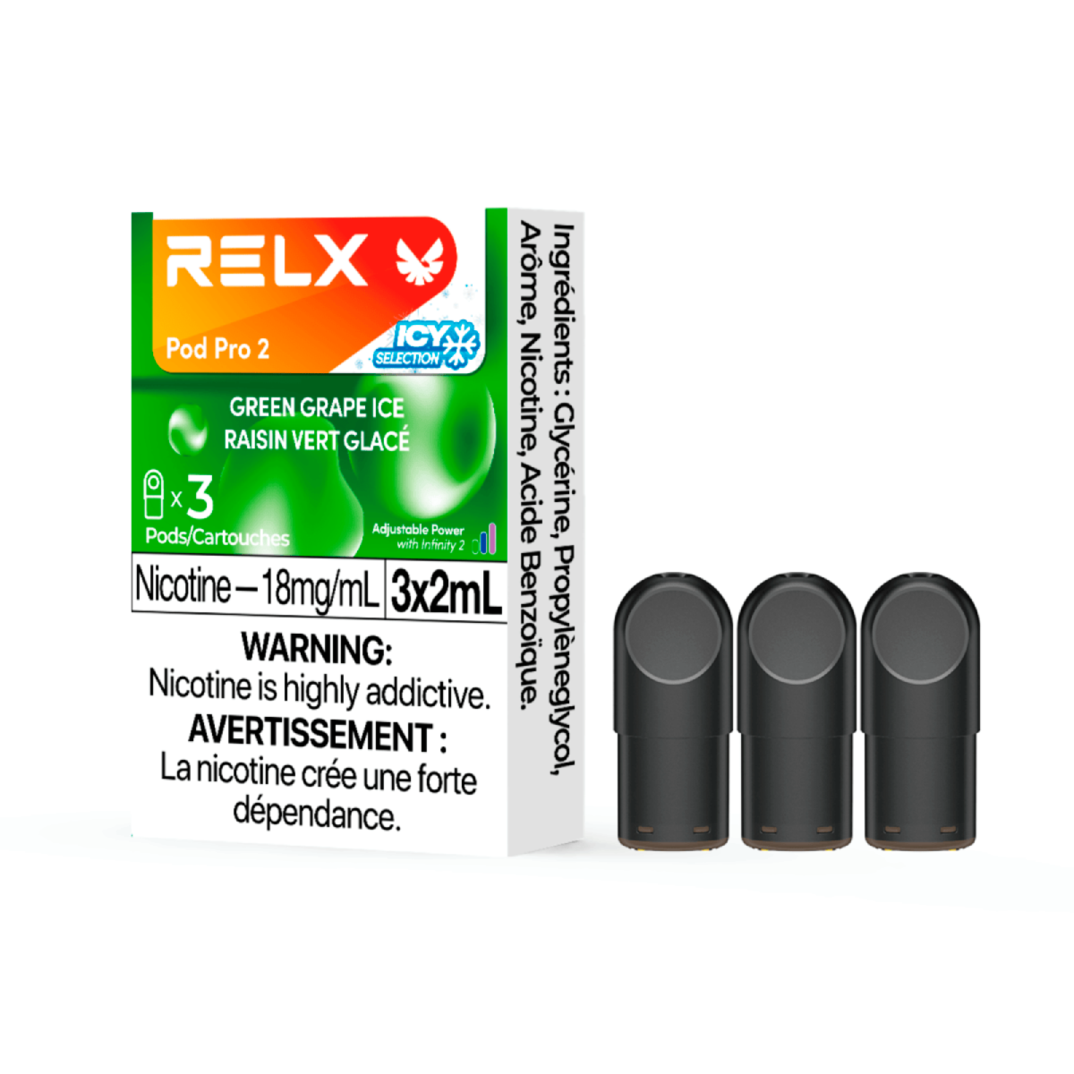 RELX Pod Pro 2 Pods — Green Grape Ice