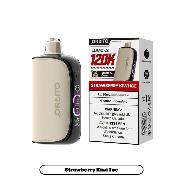 Orbito Lumo AI 120K disposable vape in Strawberry Kiwi Ice