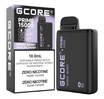 GCORE PRIME 15000 Disposable, Double Mint flavour, zero nicotine, disposable vape with fresh cool mint experience, up to 15,000 puffs, designed for Ontario and Quebec customers.