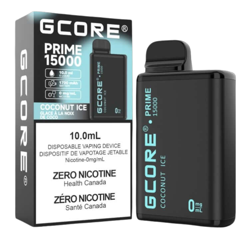 GCORE PRIME 15000 Disposable, R.B flavour, zero nicotine, smooth long-lasting vape, ideal for users in Ontario and Quebec.