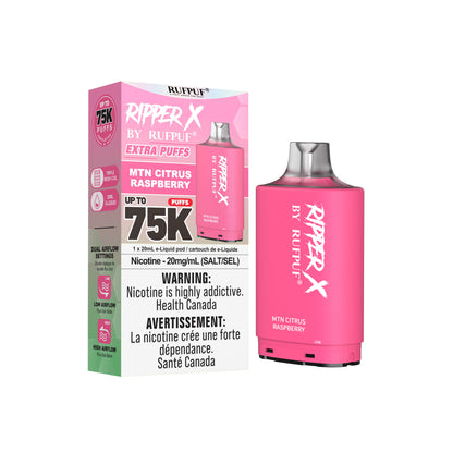 Ripper X 75K (10mg) MTN Citrus Raspberry prefilled salt nicotine pod