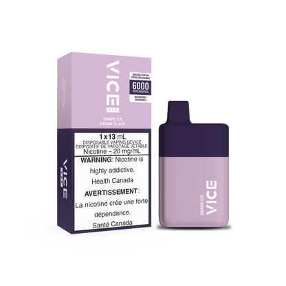 VICE Box 6000, Blue Raspberry Ice flavour, cool and refreshing vape experience with smooth taste, popular among Ontario and Quebec users.