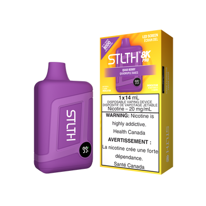 Disposable Vape STLTH 8K Pro: Quad Berry Nicotine Strength: 20mg STLTH 8K PRO | Supa Vapes - Hawkesbury, Ottawa & Ontario Vape Shop