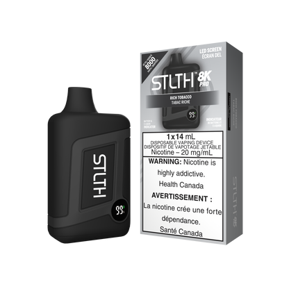 Disposable Vape STLTH 8K Pro: Rich Tobacco Nicotine Strength: 20mg STLTH 8K PRO | Supa Vapes - Hawkesbury, Ottawa & Ontario Vape Shop
