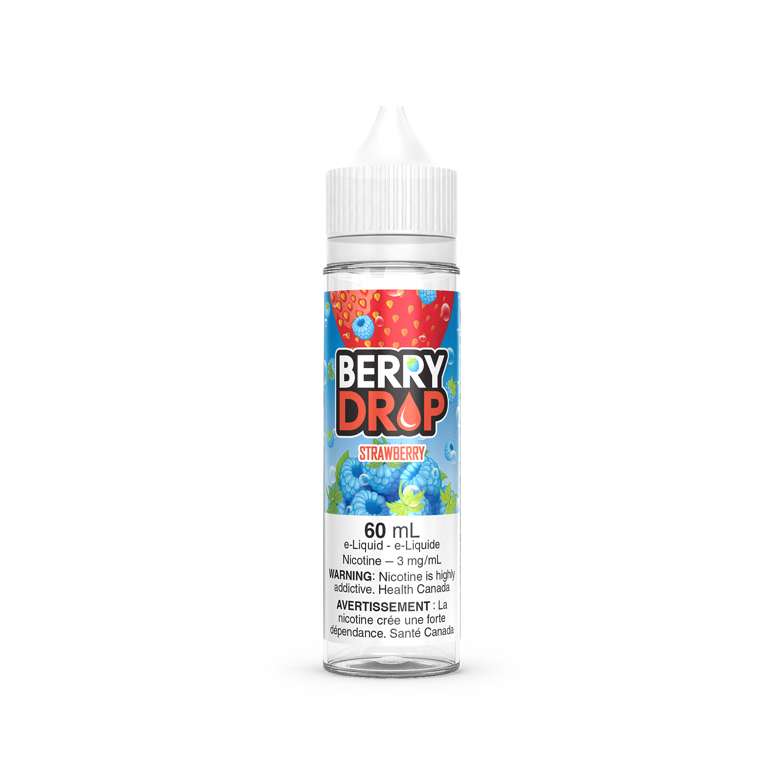 Berry Drop 60mL Cherry flavour, 3mg nicotine, smooth and flavourful berry and ripe cherry vape, ideal for Ontario and Quebec vapers.