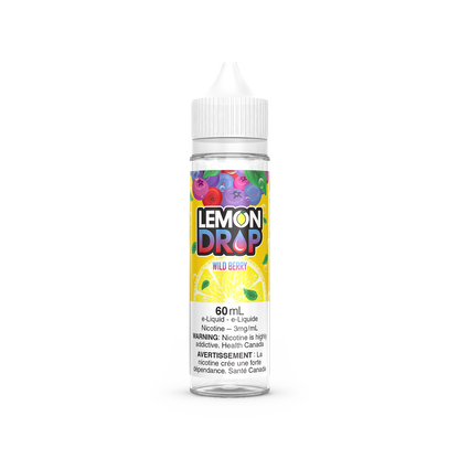 Lemon Drop vape juice, Blueberry flavour, 0mg nicotine, tangy lemon combined with sweet blueberry, fresh and vibrant choice for Ontario and Quebec vapers.