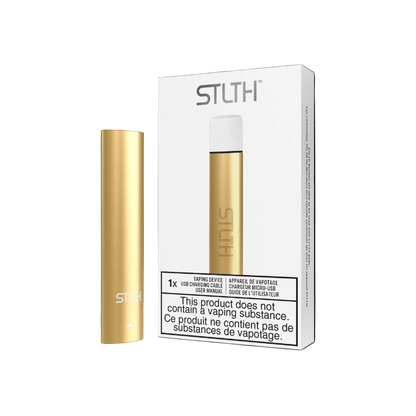 STLTH Type-C Device, Gold Metal anodized finish, sleek and durable vaping device with fast Type-C charging, portable and ideal for Ontario and Quebec customers.