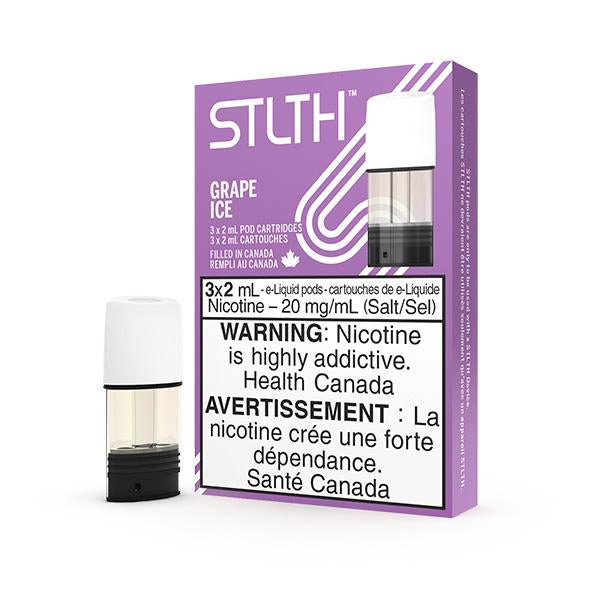 STLTH Pods (3 Pods), Blue Raspberry flavour, Bold 50 nicotine strength, smooth and satisfying vaping experience, designed for adult smokers in Ontario and Quebec.