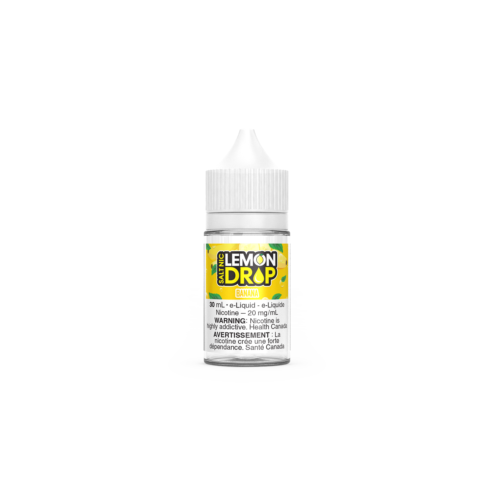 Lemon Drop Salt Nic, Banana flavour, 12mg nicotine strength, smooth citrusy vape juice, ideal for Ontario and Quebec customers