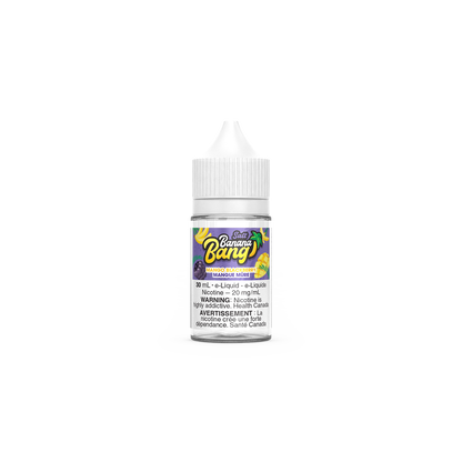 Banana Bang Salt 30mL, Blueberry Raspberry flavour, BOLD 50 nicotine strength, intense and smooth vape juice, perfect for Ontario and Quebec vapers.