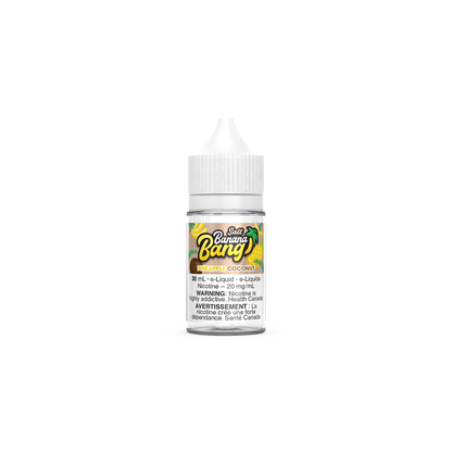 Banana Bang Salt 30mL, Kiwi Strawberry flavour with 20mg nicotine strength, smooth and satisfying vape e-liquid for Ontario and Quebec users.